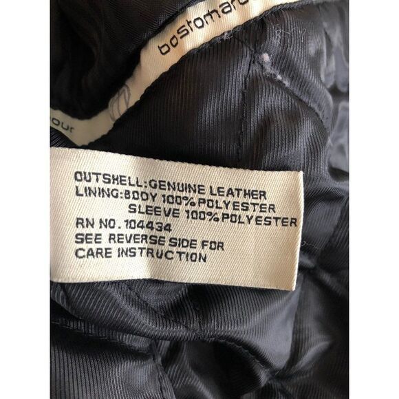 Boston Harbour Soft Leather Bomber Jacket New England 1630 Mens Size XL - Picture 4 of 5